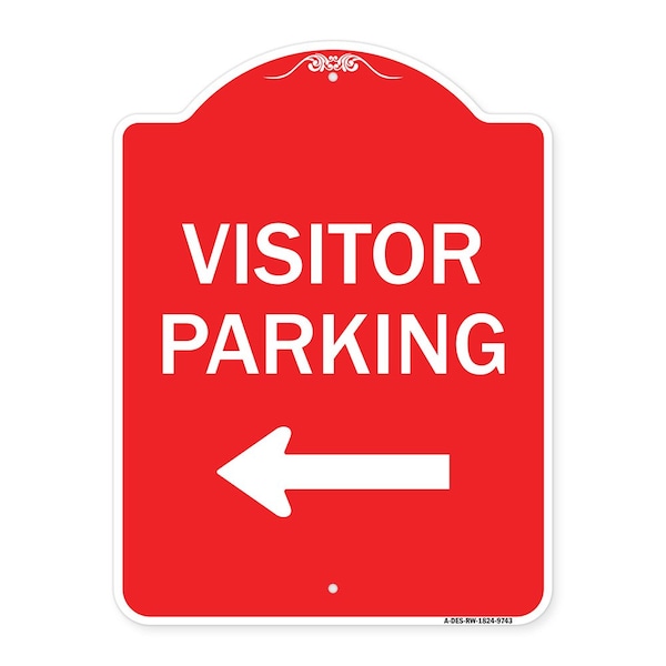 Visitor Parking Left Heavy-Gauge Aluminum Architectural Sign, 24" x 18", RW-1824-9743